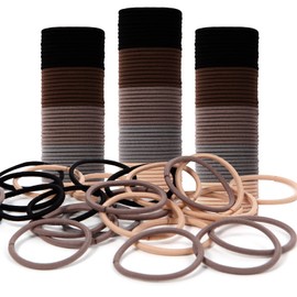 Emrlyr Brown Hair Ties for Thick 150 Count,4mm Elastic hair Bands, Ponytail Hair Ties No Damage Hair Ties for Women,Girls and Man