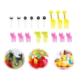 AIMALL 36 Pcs Mini Kids Animal Food Fruit Picks Forks Set, Reusable Lunch Box Accessories, Fun Snack Decor Tool for Kids