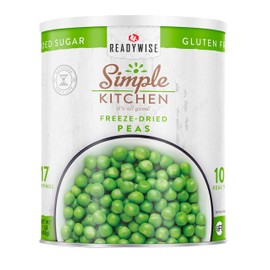 READYWISE - Simple Kitchen, Freeze-Dried Peas, 17 Servings, MRE, Emergency Food Supply, Gluten Free, Peas, Canned Vegetables, Freeze Dried Food, Canned Peas, Camping, Survival Food, #10 Can