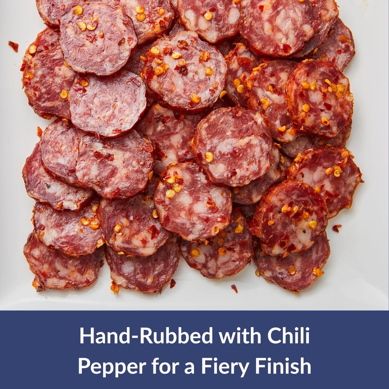 DeLallo Hot Pepper Sausage, Artisan Salami Stick, Air-Cured, Made with