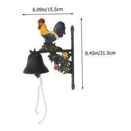 GALPADA Sturdy Cast Iron Chicken Bell Wall Mounted Door Bell Black Door Bell for Decor Antique Bell for