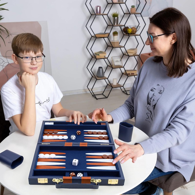 TOPTAN Backgammon Set 2 Players Classic Backgammon Sets for Adults