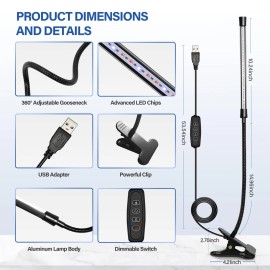 iPower Full Spectrum LED Grow Light for Indoor Plant Clip Growing Lamp White+Yellow