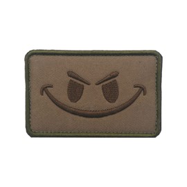 Trayosin PVC Klett Patch Schlechter Smiley Lächelndes Gesicht Morale Tactical Military Bestickter Hook Patch Glühen Im Dunklen Aufnäher (B)