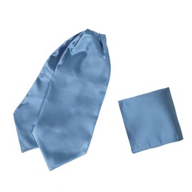 Dan Smith Solid Party Day Cravat Feel Silk Cravat Tie Ascot paquete surtido liso, Azul cielo claro-c.c.aq.e.017, Talla única