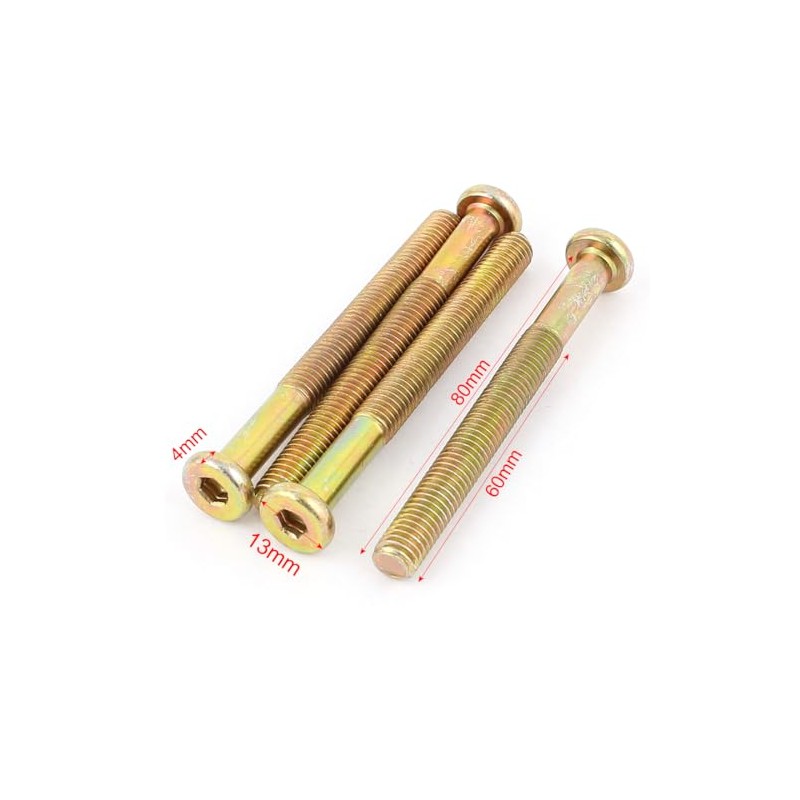 uxcell M8 X 80mm Threaded Hex Socket Head Cap Screws