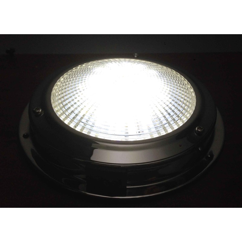 Marine Boat 4" Lens Accent Dome Light Stainless Steel with