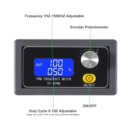 Coliao Signal Generator XY-KPWM 1-Channel 1Hz-150kHz PWM Generator Dual Mode PWM Pulse Frequency Square Wave Signal Generator Module LCD Display 3.3-30V 5-30mA Pulse Frequency Generator