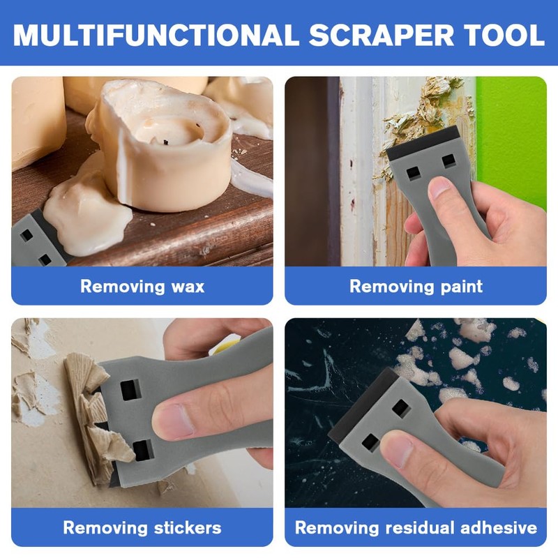 Flintronic 2PCS Plastic Scraper with 30PCS Plastic Blades, Window Scrapers