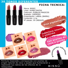 Bissú Kit Pack 30 Labiales Bissu Humectantes Completos Set