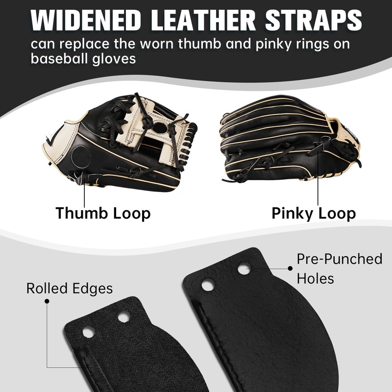Kzzyiifw Baseball Glove Replacement Ring-Widened Comfortable Thumb Leather Strap for