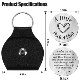 Teniinet Pocket Hug Token Keychain for Women,Funny Friendship Gifts for Women Friends,long-distance friendship gifts for Sister Girls Female Christmas Birthday (Ghost)