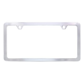 Baron-Jewelry Quality Chrome Plated OR Black Powder Coated ZINC Alloy Metal License Plate Frame