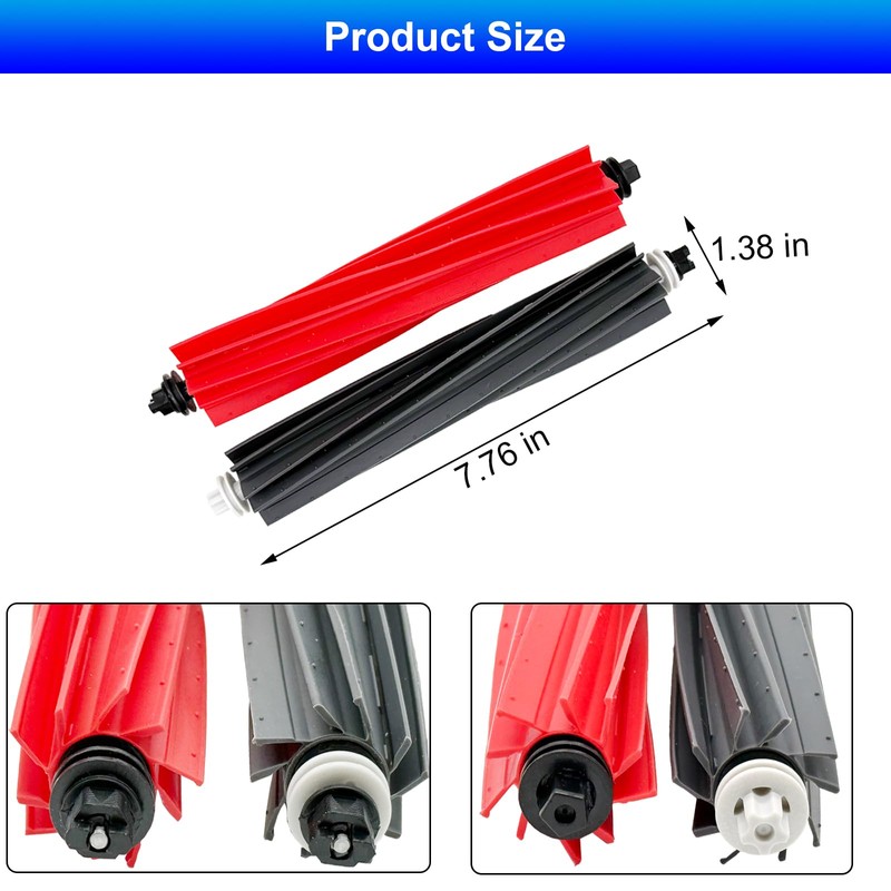 3 Sets Q8 Max Brush Replacement Compatible for Roborock S8