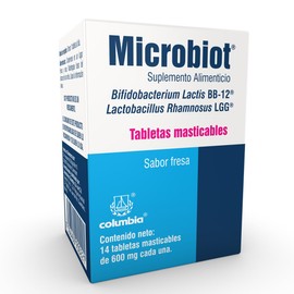 Tabletas Masticables, 3.2 billones de probióticos Lactobacillus rhamnosus LGG y Bifidobacterium lactis BB-12, 14 tabletas sabor fresa                 