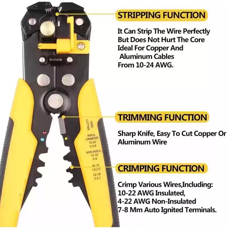 Stanz (TM) Wire and Cable Automatic Adjust Stripper Stripping Crimping
