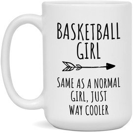 Basketball Girl Same as a Normal Girl, Just Way Cooler Mug, White 15oz