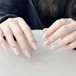 Pearl Chrome Nail Powder,White Chrome Nail Powder Clear Chrome Nail Powder for Nails Iridescent Pigment Powder for Nails(1pc white)