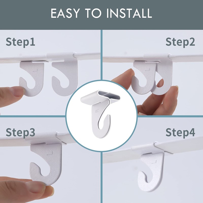 Gansita 15 Pair Drop Ceiling Hooks for Hanging, White Heavy