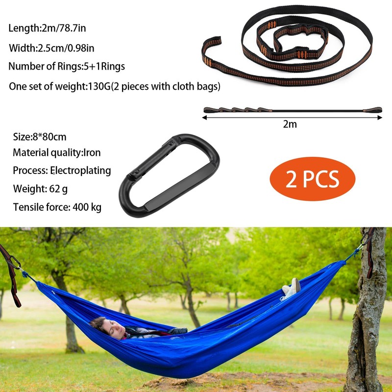 2pcs Hammock Straps, 2m Tree Swing Straps, Hammock Straps Maximum