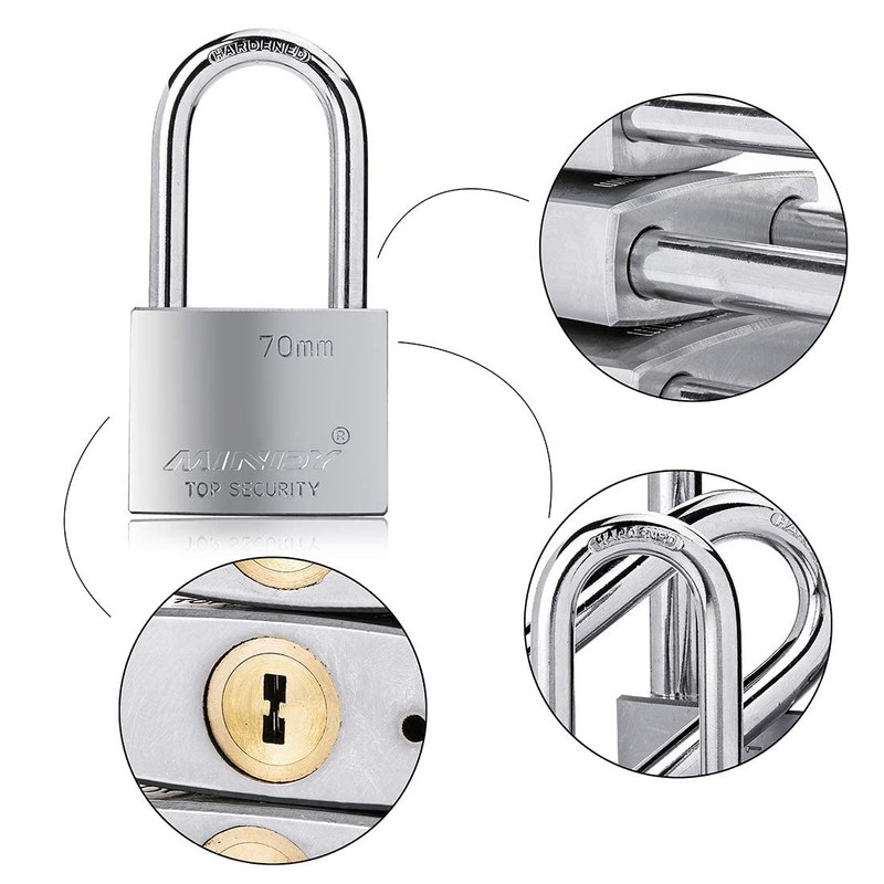 70mm Long Shackle Padlocks for Outdoor Use All Weather Resistant,