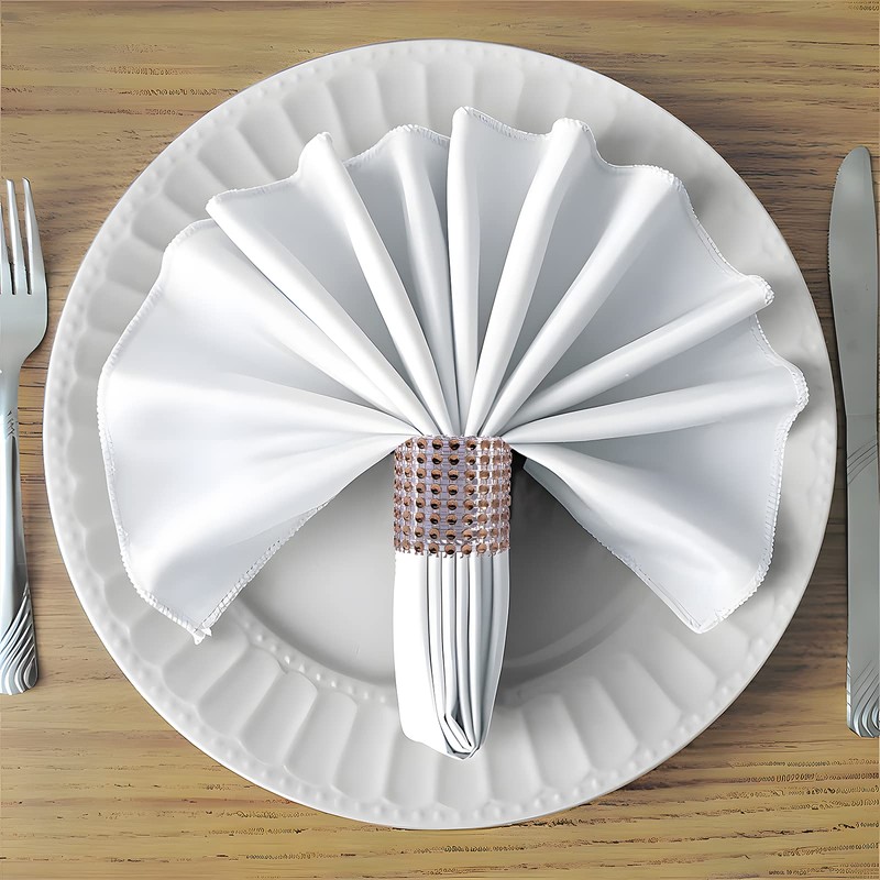 Waycreat 50pcs Coffee Napkin Rings, Rhinestone Napkin Rings Diamond for