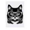 'Cat Wearing Glasses' Temporary Tattoo - Water Resistant, Skin-Safe, Non-Toxic