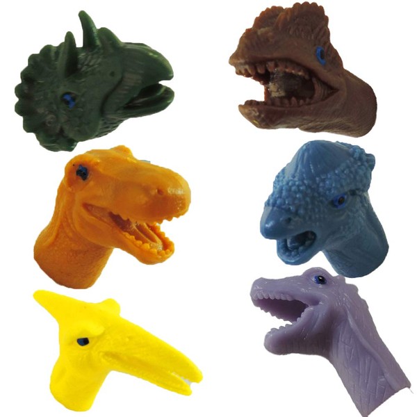 Set of 6 Dinosaur Finger Puppet Party Supplies