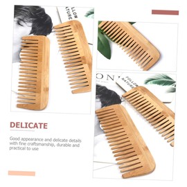 WOONEKY 2pcs No Static Wooden Hair Combs for Comfortable Wide Tooth Design for All Hair Gentle for Women Men