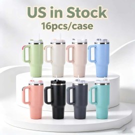 H20 40 OZ Powder Coated Travel Mug Car Cup Mixed Colors Food Grade Travel Mug 40 OZ Water Bottle for Daily Usecolor: 16pcs mixed, capacity: 40 oz