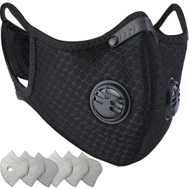 Dust Mask, Amazer Tec Reusable Dust Pollution Mask with Activated Carbon Filter for Woodworking House Cleaning Gardening and Outdoor Activities (Pack of 1 Black)