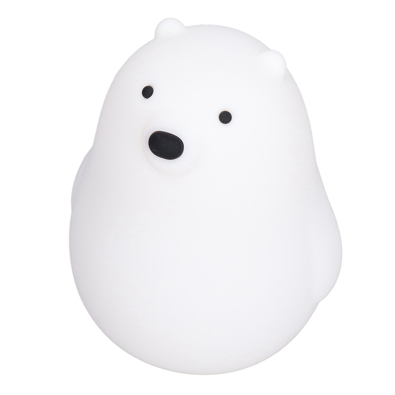 LED Night Light Cartoon White Bear Baby Pat Light USB