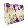Beautiful Purple Floral Gift Bag with Ribbon, Medium Large