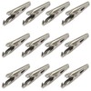 IEUYO Multipurpose Steel Alligator Clips (100-Pack) - Nickel-Plated Silver Crocodile
