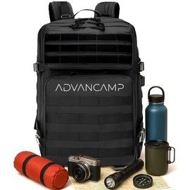ADVANCAMP Rucking Backpack for Men, 45L Large Capacity Tactical Military Backpack with Molle Webbing, Durable 900D Oxford Hiking Camping Rucksack
