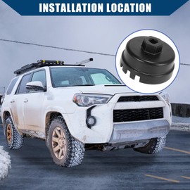 Hihaha Oil Filter Cap Wrench for Toyota Camry RAV4 Highlander/Front 14 Flutes 6 Slots 64.5mm Oil Filter Cap Removal Tool/Durable / 1Pcs Black