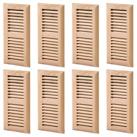 Homewell 8 Pcs Pack Red Oak Wood Floor Register, Drop in Vent, 4x10 Inch, No Damper, Unfinished