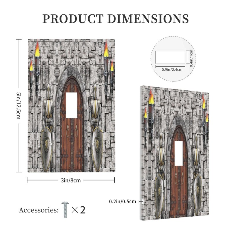 Medieval Castle Knight Door 1 Gang Light Switch Covers Decorative