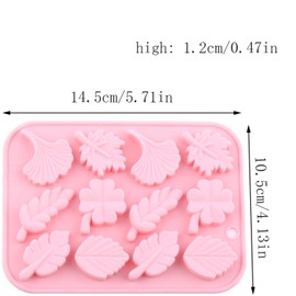 AIBOYA Fall Leaf Silicone Candy Molds 12 Cavity Spring Tree Leaves Theme Mold For Candy Chocolate