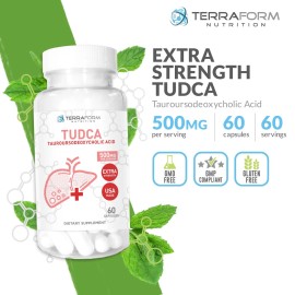 Pure TUDCA Supplement (Tauroursodeox<wbr/>ycholic Acid) - 500mg Per Serving - 1 Month