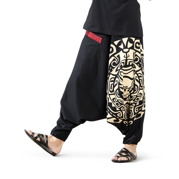 Boho Pants Elastic Ankle Harem for Men, Oversized Exercise Pajama