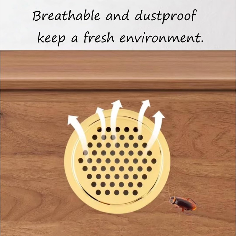 NIDETION Golden 19mm/0.75" Circular Soffit Vent, Stainless Steel Mesh Hole