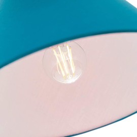 Traditional 12" Vibrant Teal Cotton Coolie Lampshade Suitable for Table Lamp or Pendant by Happy Homewares