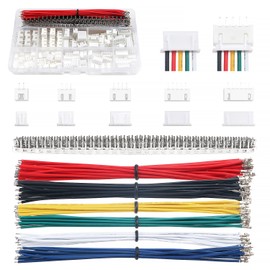 Lyeteung 420 Pieces 2.54 mm JST Connector Kit, JST-XH 2/3/4/5/6 Pin Housing Adapter Cable Male Female Male and Female with 22 AWG Pre-Crimped Cable Wire and Pin Crimp Terminal (Single)