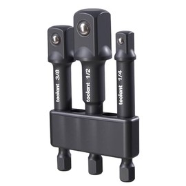 toolant Impact Socket Adapter Set, 3 pcs, 1/4", 3/8", 1/2" Drive, Hex Shank Drill Bit Adapter with Holder, Compatible with Power Drill & Impact Driver
