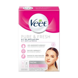Veet Pure & Fresh Kit de Depilación Facial para Piel Normal Envase de 100ml