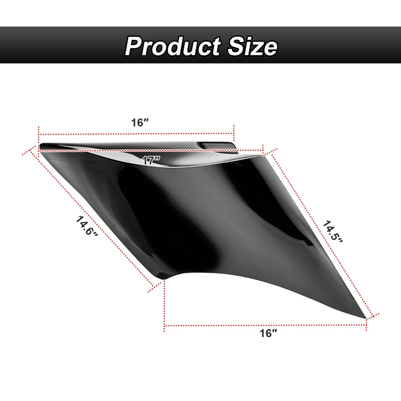 CB Black Stretched Extended Side Panel Cover For Harley Touring