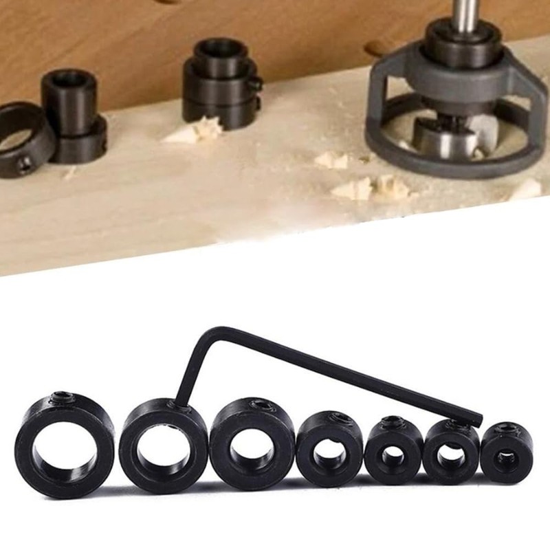 8Pcs Drill Bit Depth Stop Collar Set, Drill Depth Stop