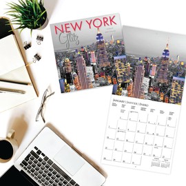 New York Glitz | 2024 12 x 24 Inch Monthly Square Wall Calendar | Graphique de France | NY Architecture Urban