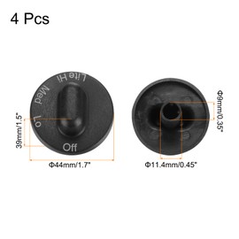 MECCANIXITY 4Pcs 71001641 Range Control Stove Knob Locks Replacement Part, 23/64 Inch ID Black Cooktop Top Burner Oven Knobs Covers for Gas AP4088491 PS2077264 WP71001641